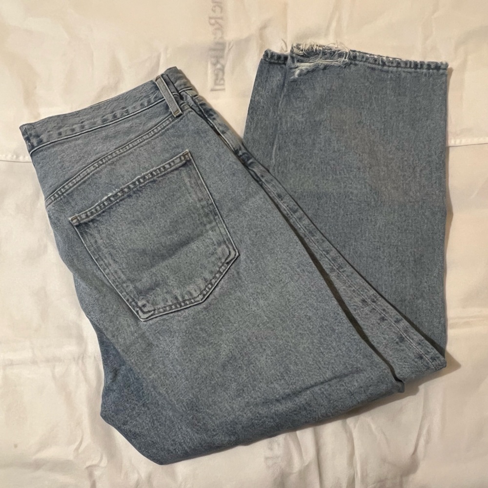 Women’s straight leg agolde blue jeans size 30 distressed 90s cut 56054 - Picture 11 of 14